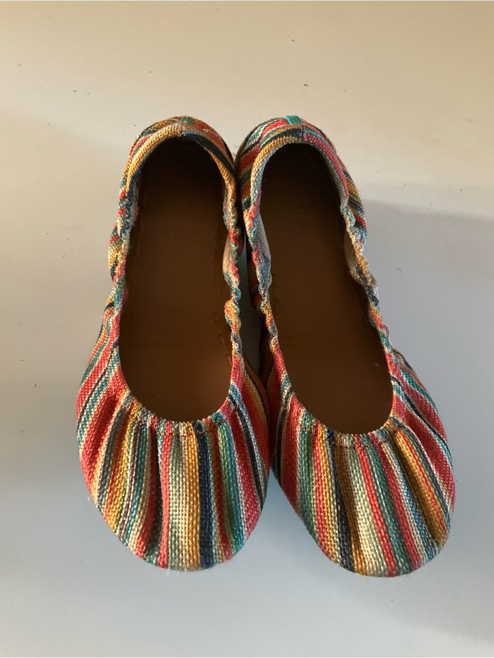 Tieks Multicolor Striped Ballet Flats — Red, Yellow, Green & Blue